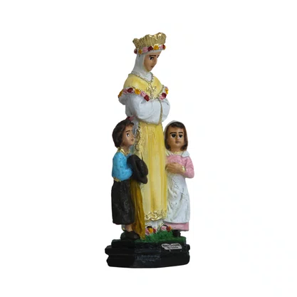 Imagem de Nossa Senhora Salette com Crianças de Resina Nacional - 15 cm