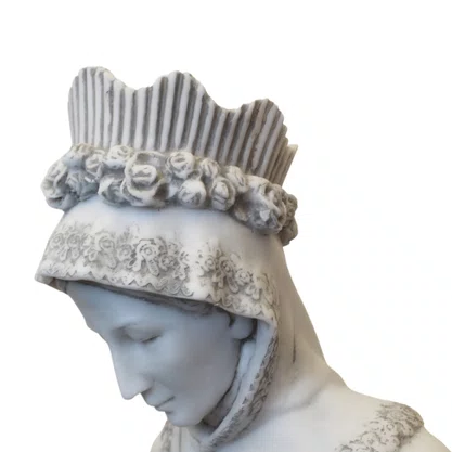 Imagem de Nossa Senhora Salette Sentada de Mármore - 105 cm 