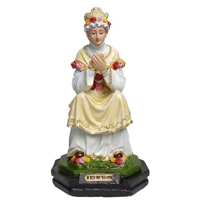Imagem de Nossa Senhora Salette Sentada de Resina Nacional - 16 cm