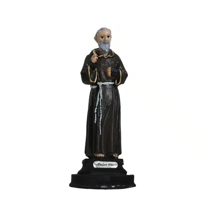 Imagem de Padre Pio de Resina Nacional - 13 cm