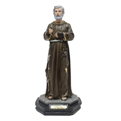 Imagem de Padre Pio de Resina Nacional - 20 cm