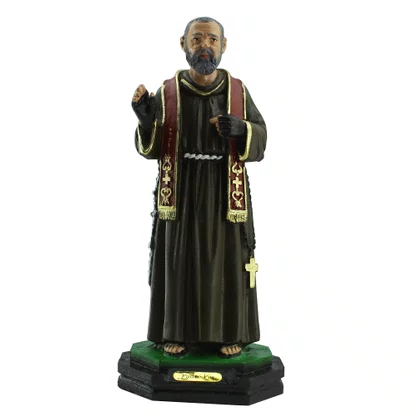 Imagem de Padre Pio de Resina Nacional - 20 cm