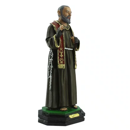 Imagem de Padre Pio de Resina Nacional - 20 cm