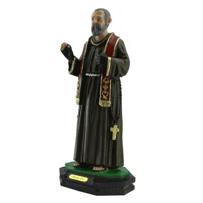 Imagem de Padre Pio de Resina Nacional - 20 cm