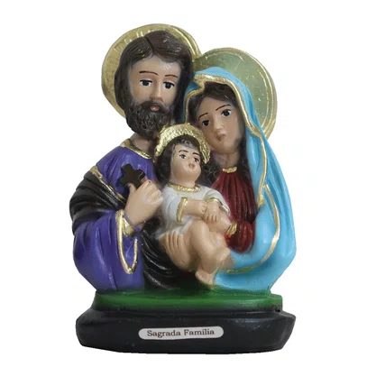 Imagem de Sagrada Família Busto de Resina Nacional - 13 cm
