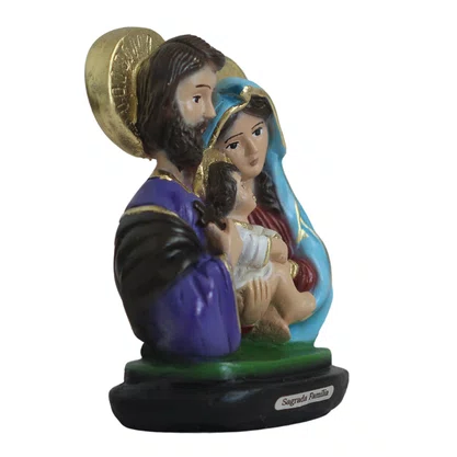Imagem de Sagrada Família Busto de Resina Nacional - 13 cm