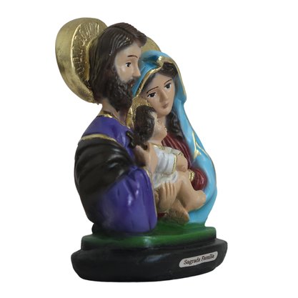 Imagem de Sagrada Família Busto de Resina Nacional - 13 cm