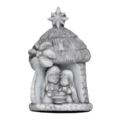 Imagem de Sagrada Família com Gruta de Mármore - 9,5 cm