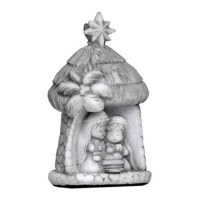 Imagem de Sagrada Família com Gruta de Mármore - 9,5 cm