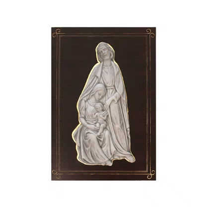 Imagem de Sagrada Família em Mármore no Quadro MDF  - 40 cm x 30 cm