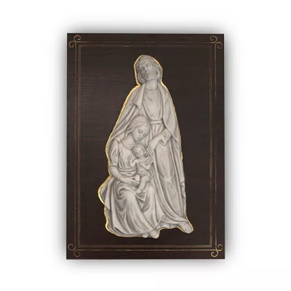 Imagem de Sagrada Família em Mármore no Quadro MDF  - 40 cm x 30 cm