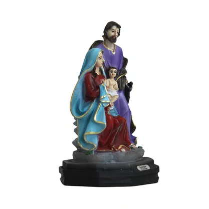 Imagem de Sagrada Família Maria Sentada de Resina Nacional - 15 cm