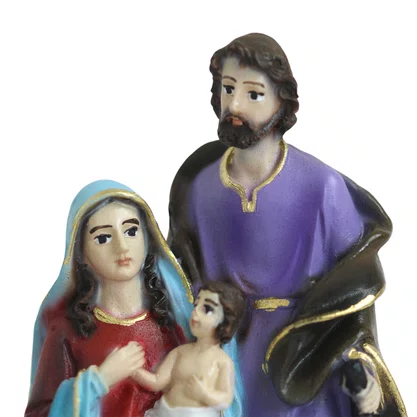Imagem de Sagrada Família Maria Sentada de Resina Nacional - 15 cm