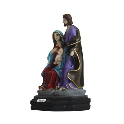 Imagem de Sagrada Família Maria Sentada de Resina Nacional - 15 cm