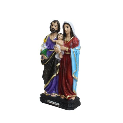 Imagem de Sagrada Família Veste Bordada de Resina Nacional - 21 cm