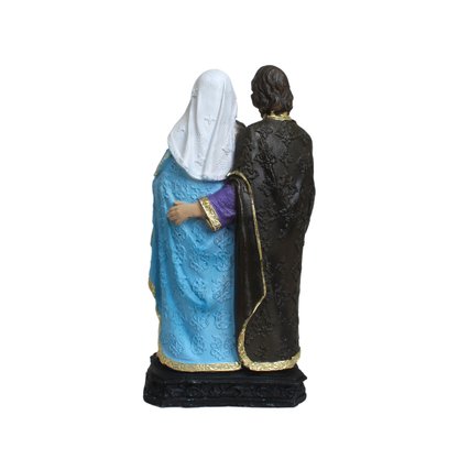 Imagem de Sagrada Família Veste Bordada de Resina Nacional - 21 cm