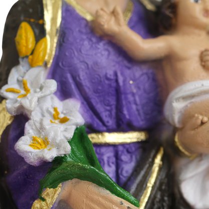 Imagem de Sagrada Família Veste Bordada de Resina Nacional - 21 cm