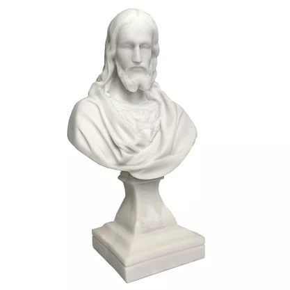 Imagem de Sagrado Coração de Jesus Busto em Mármore Natural - 27 cm