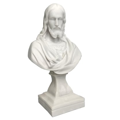 Imagem de Sagrado Coração de Jesus Busto em Mármore Natural - 27 cm