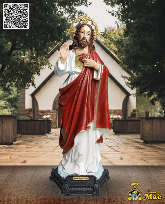 Imagem de Sagrado Coração de Jesus de Resina Nacional - 40 cm