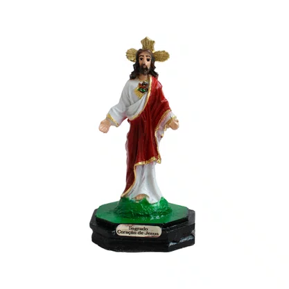 Imagem de Sagrado Coração de Jesus Resina Nacional - 8 cm