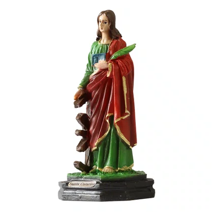 Imagem de Santa Catarina de Resina Nacional - 12 cm