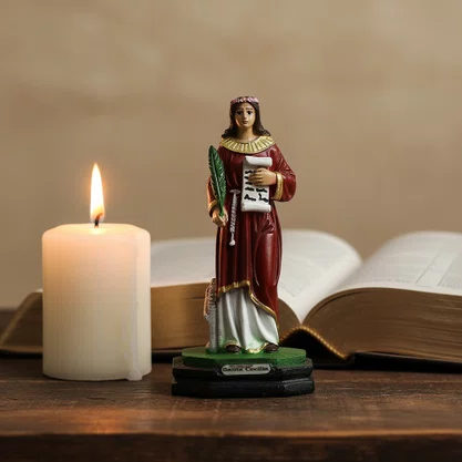 Imagem de Santa Cecília de Resina Nacional - 13 cm