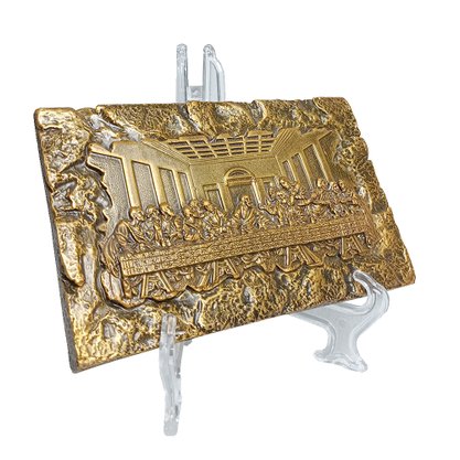 Imagem de Santa Ceia em Mármore com Pintura em Bronze - 9 cm x 15 cm