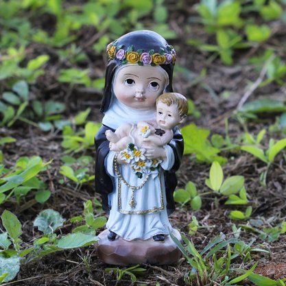 Imagem de Santa Rosa de Lima Infantil de Resina Nacional - 12 cm