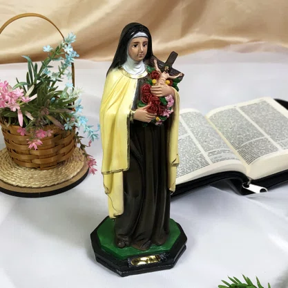 Imagem de Santa Teresinha de Resina Nacional - 22 cm
