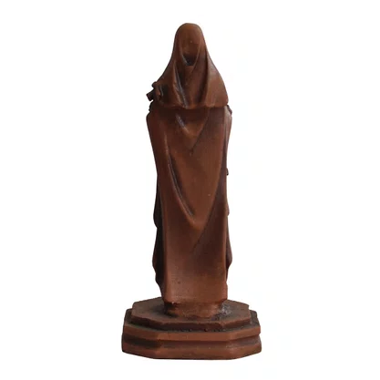Imagem de Santa Teresinha Resina Efeito Madeira - 15 cm