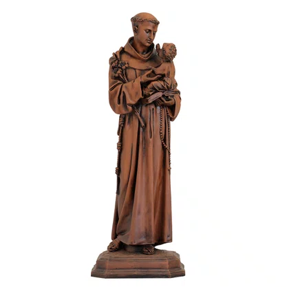 Imagem de Santo Antônio de Resina Efeito Madeira - 105 cm