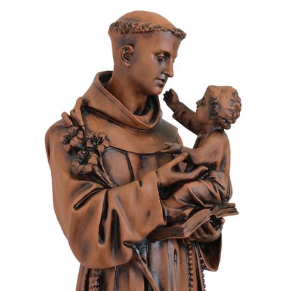 Imagem de Santo Antônio de Resina Efeito Madeira - 105 cm