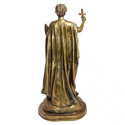 Imagem de Santo Expedito de Mármore Com Pintura Em Bronze - 45 cm