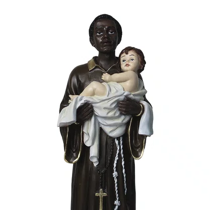Imagem de São Benedito de Resina Nacional - 40 cm