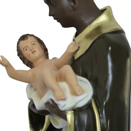 Imagem de São Benedito de Resina Nacional - 84 cm