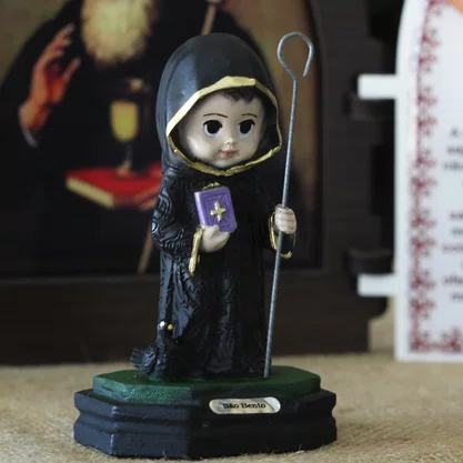 Imagem de São Bento Infantil de Resina Nacional - 11 cm