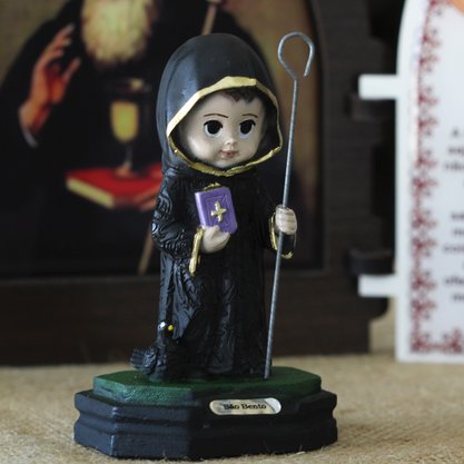 Imagem de São Bento Infantil de Resina Nacional - 11 cm
