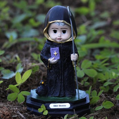 Imagem de São Bento Infantil de Resina Nacional - 11 cm