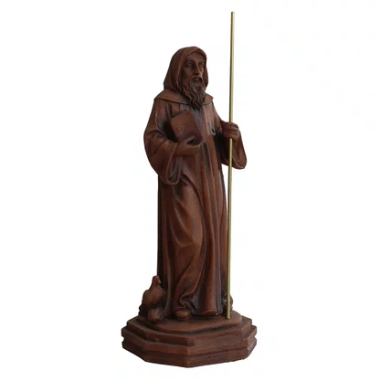 Imagem de São Bento Resina Efeito Madeira - 22 cm