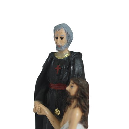 Imagem de São Camilo de Léllis de Resina Nacional - 12 cm