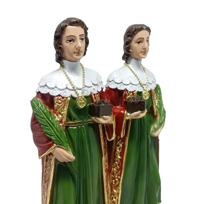 Imagem de São Cosme e São Damião de Resina Nacional - 20cm