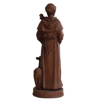Imagem de São Francisco Resina Efeito Madeira - 21 cm