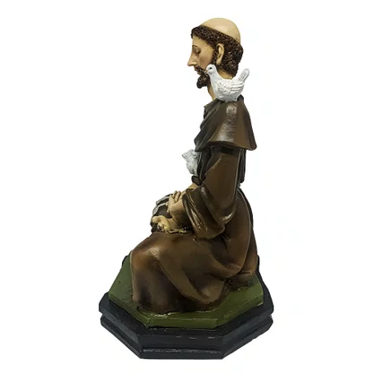Imagem de São Francisco Meditando de Resina Nacional  - 20 cm
