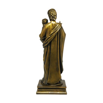 Imagem de São José em Mármore com Pintura Bronze - 30 cm