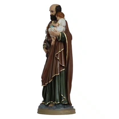 Imagem de São José Menino Jesus com Globo de Resina Nacional - 31 cm
