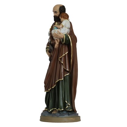 Imagem de São José Menino Jesus com Globo de Resina Nacional - 31 cm