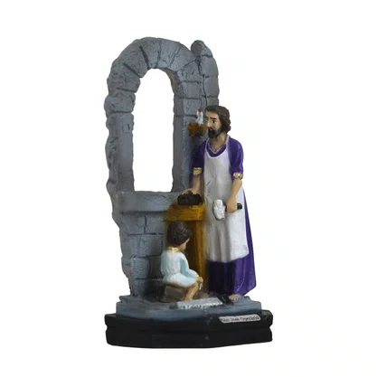 Imagem de São José Operário com Menino Jesus de Resina Nacional - 16 cm
