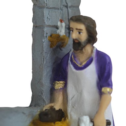 Imagem de São José Operário com Menino Jesus de Resina Nacional - 16 cm