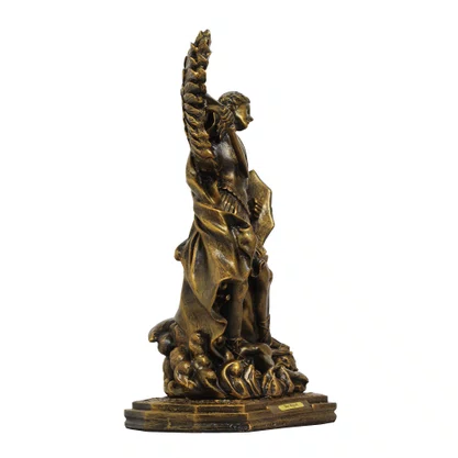 Imagem de São Miguel Arcanjo de Resina Nacional Pintura Bronze Velho - 30cm